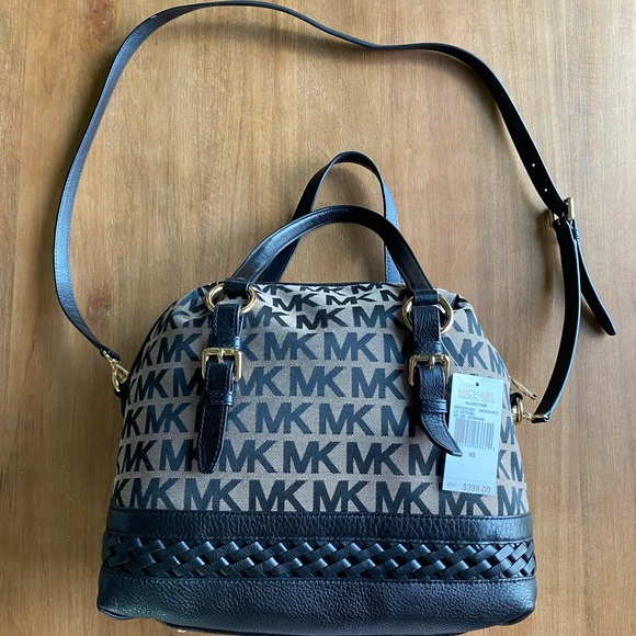 Michael Michael Kors Gladstone MK Signature Jacquard Satchel - Picture 1 of 7